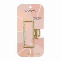 Prendedor De Cabelo Dunya Metal Retangulo Dourado Rosê 1027 - 1 Unidade