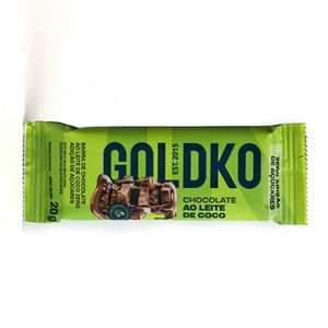Barra de Chocolate Goldko Vegano Ao Leite de Coco Zero Adição De Açúcares 20g