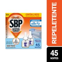 Repelente Elétrico Líquido SBP 45 Noites Cheiro Suave Refil 2 unidades de 32,9ml cada