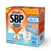 Repelente Elétrico Líquido SBP 45 Noites Cheiro Suave 1 Aparelho + Refil de 32,9ml