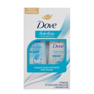 Kit Dove Hidratação + Vitaminas A e E Shampoo 400ml + Condicionador 200ml