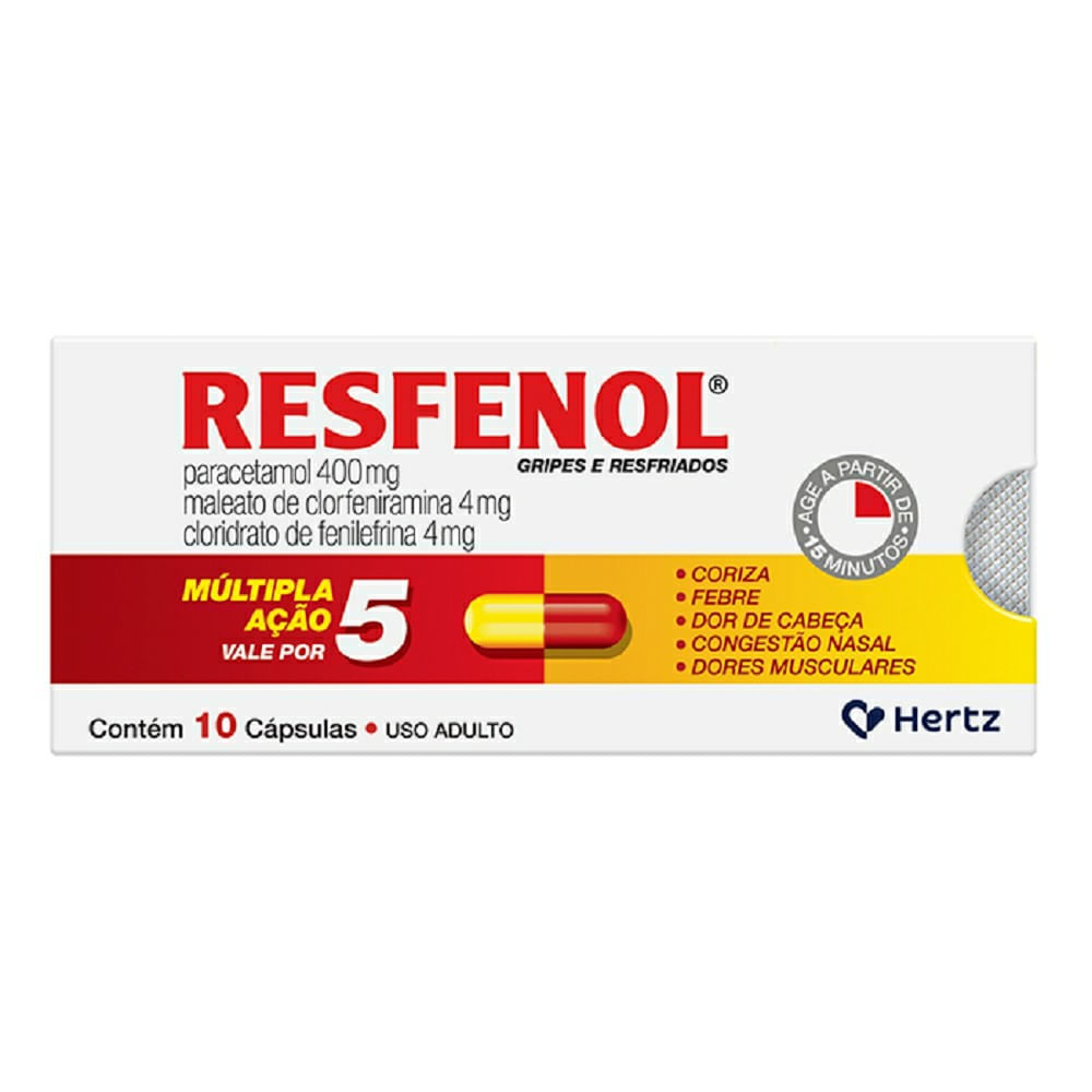 Resfenol 4MG + 4MG + 400MG Cápsula gelatinosa dura - Caixa com 120 Cápsulas