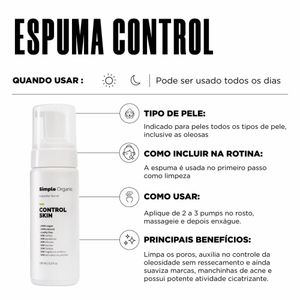 Espuma Facial Simple Organic Control Skin 150ml