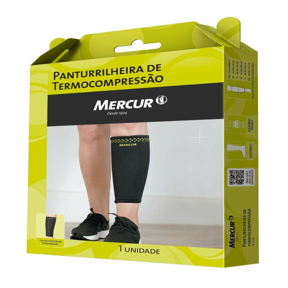 Panturrilheira De Termocompressão Mercur Preto G 1 Unidade