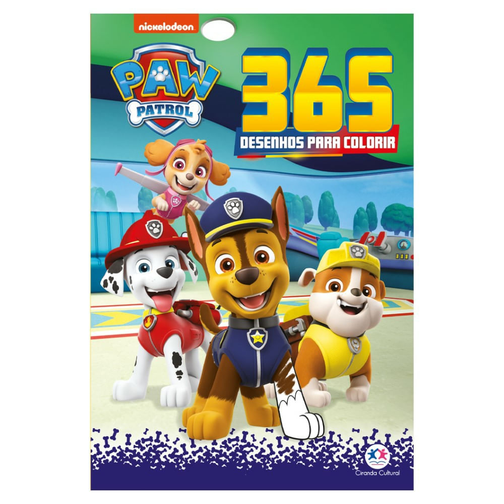 Livro Infantil Patrulha Canina - 365 Desenhos Para Colorir