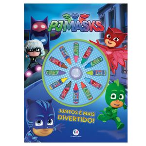 Livro Giz de Cera PJ Masks - Juntos é mais divertido!