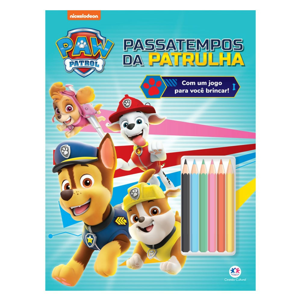 Livro Infantil Patrulha Canina - Passatempos da Patrulha Com Lápis de Cor