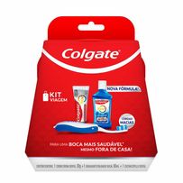Kit De Higiene Bucal Para Viagem Colgate 1 Creme Dental 30g +  Exaguante Bucal 60ml + 1 Escova Dental