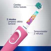 Escova Dental Elétrica Oral-B Vitality Kids Princesas Bivolt 1 Cabo + 1 Refil + 1 Carregador