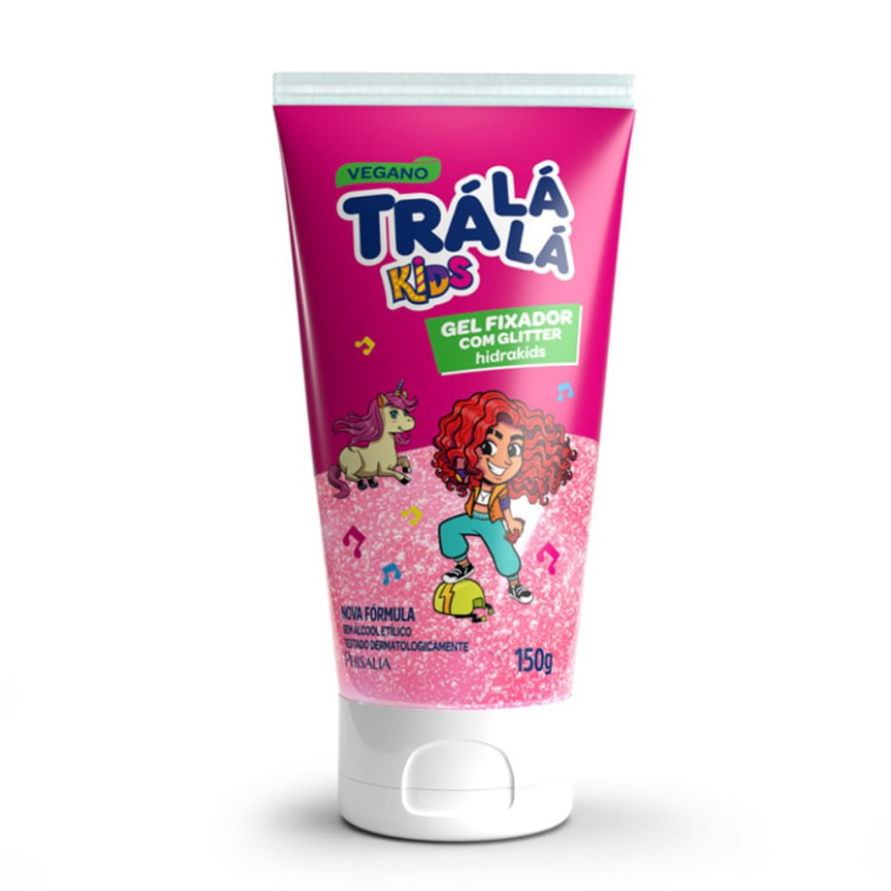 Gel Fixador Trá Lá Lá Kids Vegano Com Glitter 150g