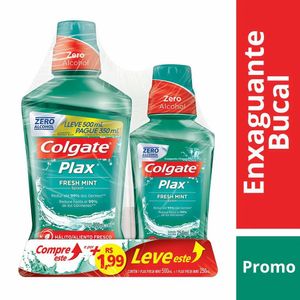 Enxaguante Bucal Colgate Plax Fresh Mint 500ml +Enxaguante Bucal Colgate Plax Fresh Mint 250ml