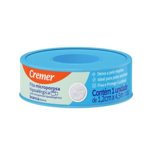 Fita Microporosa Cremer Hipoalérgica Branca 1,2cm X 4,5m 1 Unidade