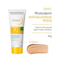 Protetor Solar Facial Bioderma Photoderm Antioleosidade FPS70 Médio 40g