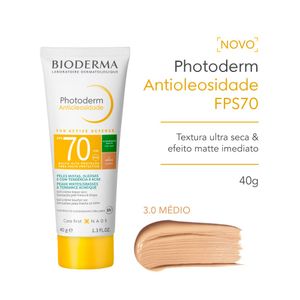 Protetor Solar Facial Bioderma Photoderm Antioleosidade FPS70 Médio 40g