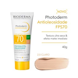 Protetor Solar Facial Bioderma Photoderm Antioleosidade FPS70 Claro 40g