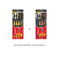 Escova Dental Colgate Zig Zag Carvão 4 Unidades