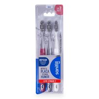 Escova Dental Sanifill Deep Clean Cerdas Macias Cores Sortidas 3 Unidades