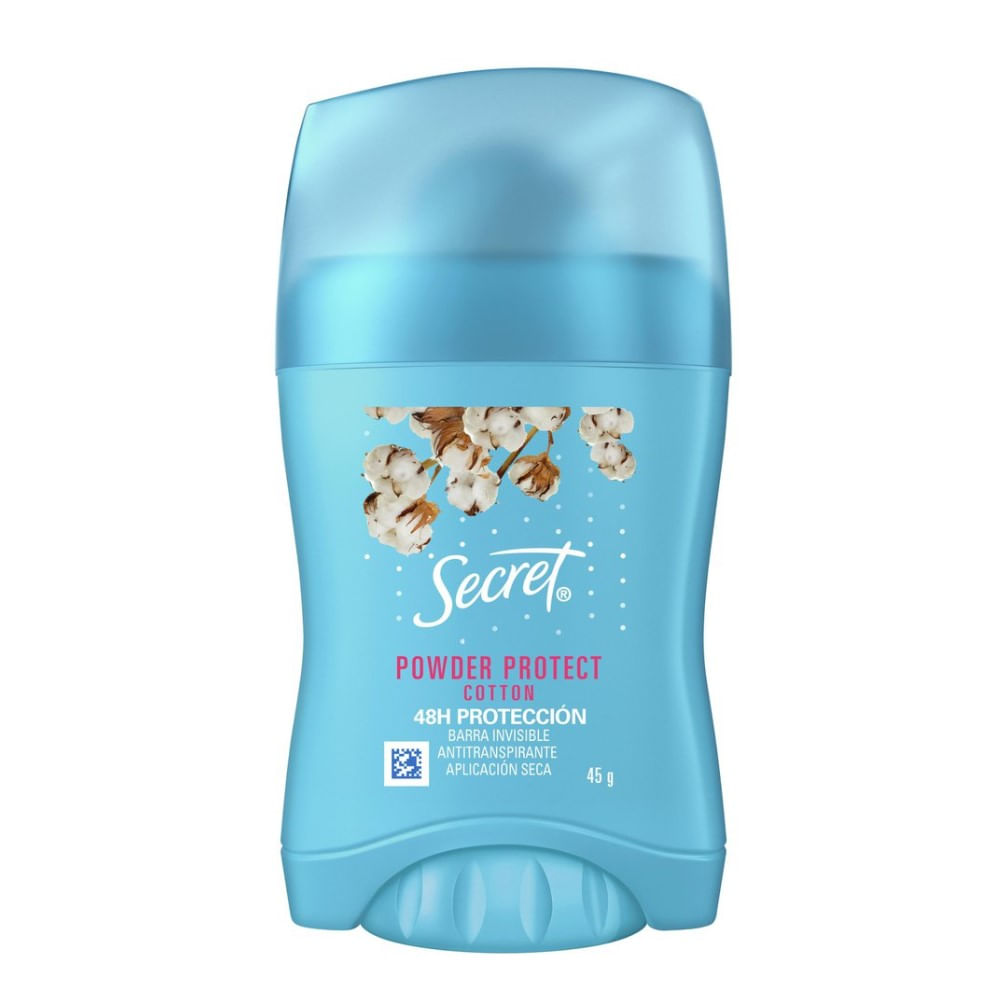 Brazil product data sample: Desodorante Em Barra Antitranspirante Secret Powder Protect Cotton 45g