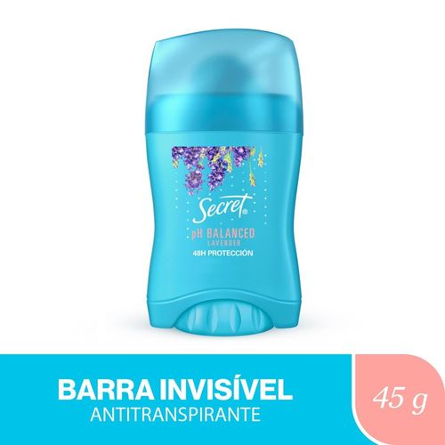 Desodorante Em Barra Antitranspirante Secret Ph Balanced Lavender 45g