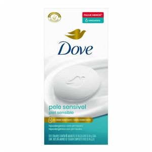 Sabonete em Barra Dove Pele Sensível 6 Unidades de 90g Cada