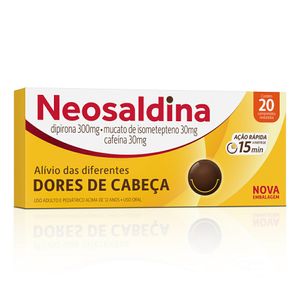 Analgésico Neosaldina Dipirona + Cafeína 20 Drágeas