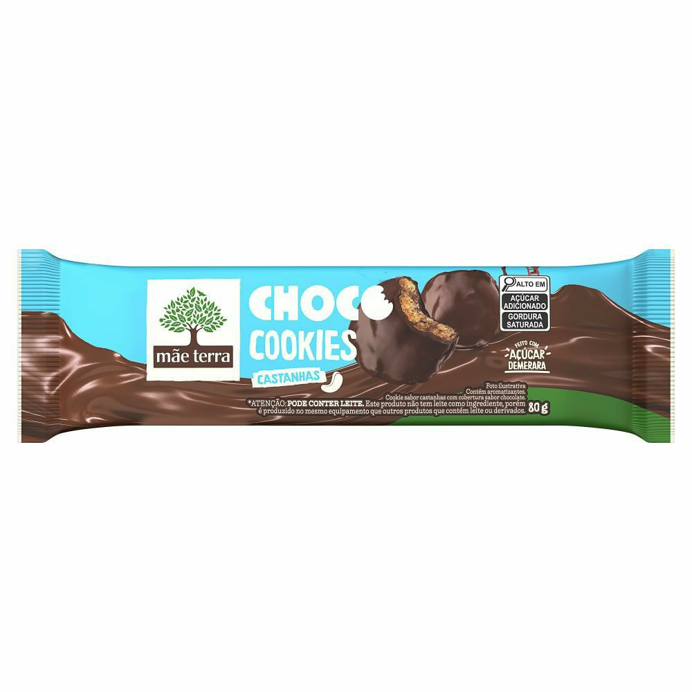 Choco Cookies Mãe Terra Castanhas 80g
