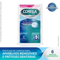 Limpador De Dentadura E Aparelhos Removíveis Corega Tabs Branqueador 6 Pastilhas Efervescentes