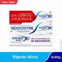 Creme Dental Sensodyne Rápido Alívio 50g 3 Unidades