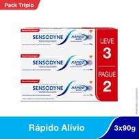 Creme Dental Sensodyne Rápido Alívio 90g 3 Unidades