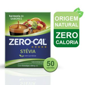 Adoçante em Pó Zero-Cal Stevia 50 Sachês de 800mg cada