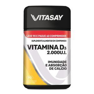 Suplemento Alimentar Vitasay Vitamina D 2.000U.I 90 Comprimidos Revestidos