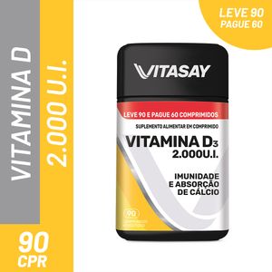 Suplemento Alimentar Vitasay Vitamina D 2.000U.I 90 Comprimidos Revestidos