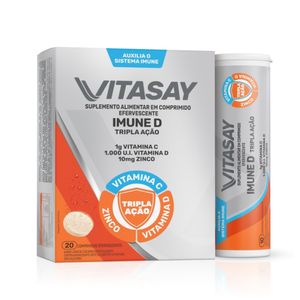 Suplemento Alimentar Vitasay Imune D Tripla Ação 20 Comprimidos Efervescentes