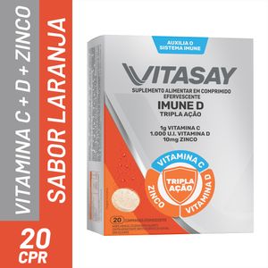 Suplemento Alimentar Vitasay Imune D Tripla Ação 20 Comprimidos Efervescentes
