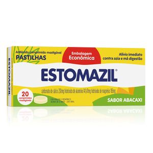 Antiácido Estomazil Abacaxi Pastilha 20 Comprimidos Mastigáveis