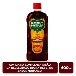 Biotônico Fontoura Suplemento de Ferro Sabor Morango 400ml