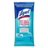 Lenço Umedecido Desinfetante Lysol Frescor Marinho 36 unidades