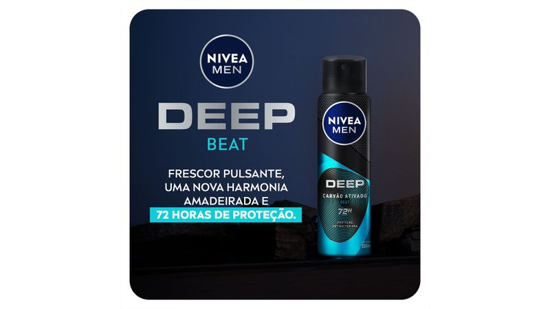 Desodorante Aerosol Antitranspirante Nivea Men Deep Beat Carvão