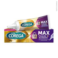 Creme Fixador De Dentadura Ultra Corega Max Fixação e Bloqueio 40g