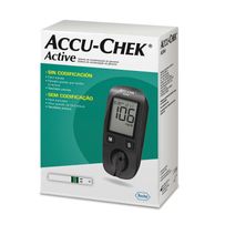 Kit Monitor Controle De Glicemia Accu-Chek Active com 10 Tiras, Lancetador e 10 Lancetas