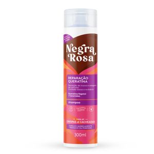 Shampoo Negra Rosa Reparação Queratina Crespas e Cacheadas 300ml