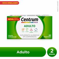 Suplemento Alimentar Centrum Adulto Com Vitaminas de A a Z 60 Comprimidos
