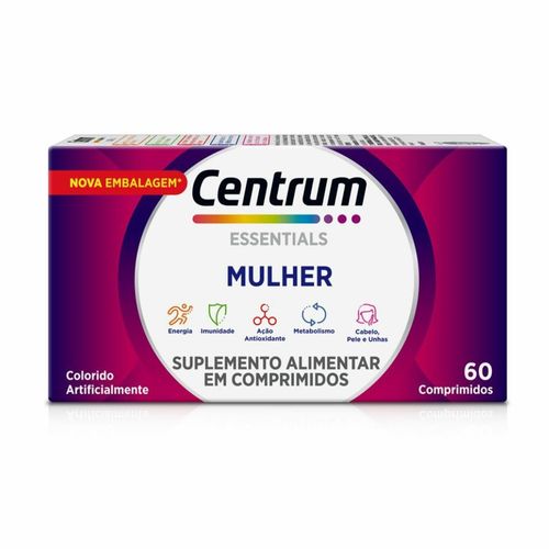 Suplemento Alimentar Centrum Mulher Essentials 60 Comprimidos