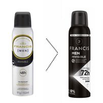 Desodorante Aerosol Francis Men Invisible 72hs 150ml