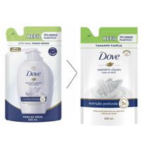 Sabonete Líquido Para As Mãos Dove Nutrição Profunda Refil 500ml