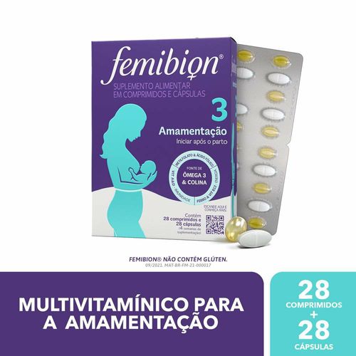 Suplemento Alimentar Femibion 3 com 28 Comprimidos e 28 Cápsulas