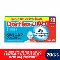 Dorflex Uno Para Enxaqueca Dipirona 1g 20 comprimidos