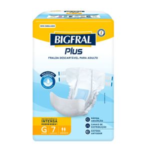 Fralda Adulto Bigfral Plus G Unissex 7 Unidades