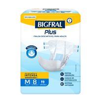 Fralda Adulto Bigfral Plus M Unissex 8 Unidades