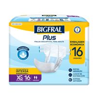 Fralda Adulto Bigfral Plus Econômica XG Unissex 16 Unidades